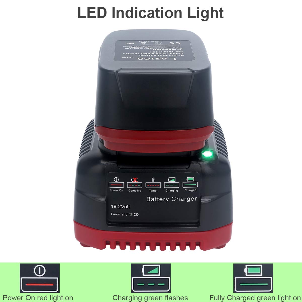 Lasica C3 charger supports universal 100-240V input.