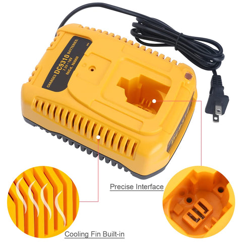 Lasica DC9310 fast charger connected to XRP batteries in a workshop setting.
