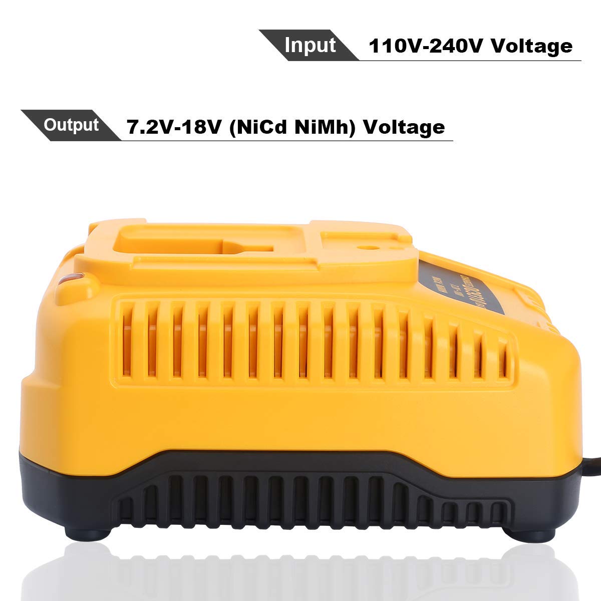 Lasica DC9310 fast charger side view highlights compact design for field use.