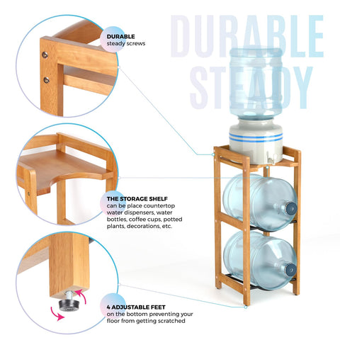 LASIDO 2-tier metal shelves with water bottle slots for tidy storage