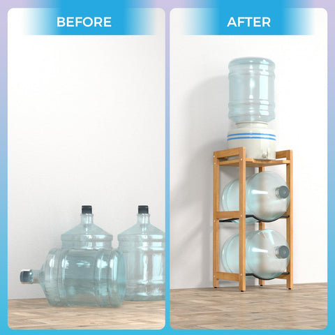 LASIDO beveled semicircle top shelf eases bottle access