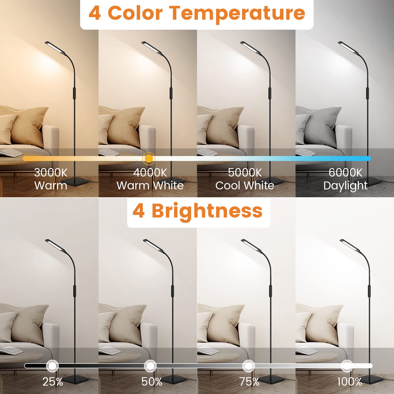 LASTAR gooseneck fully extended for precise reading light