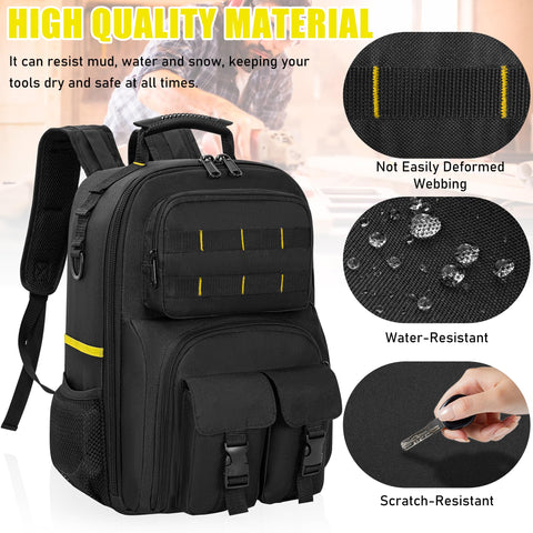 LASUK tool backpack 59 pocket design for organized tool storage