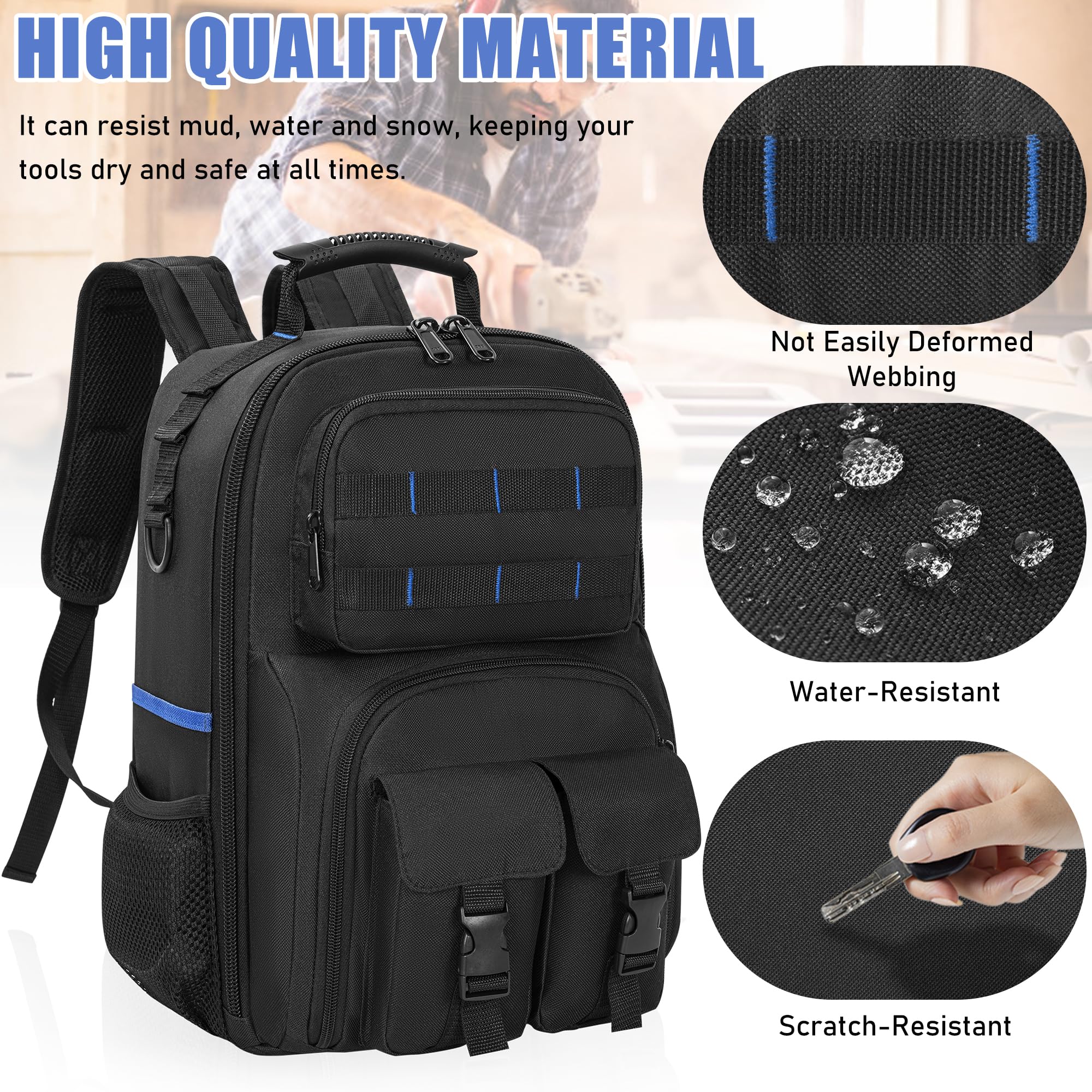 LASUK 600D fabric exterior highlighting water resistance and durability