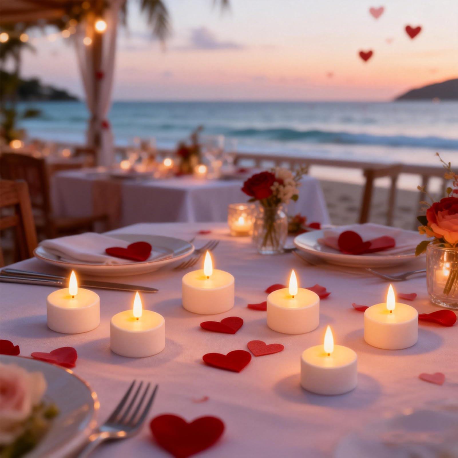 Lasumora flicker option on LED tea light creates cozy ambiance