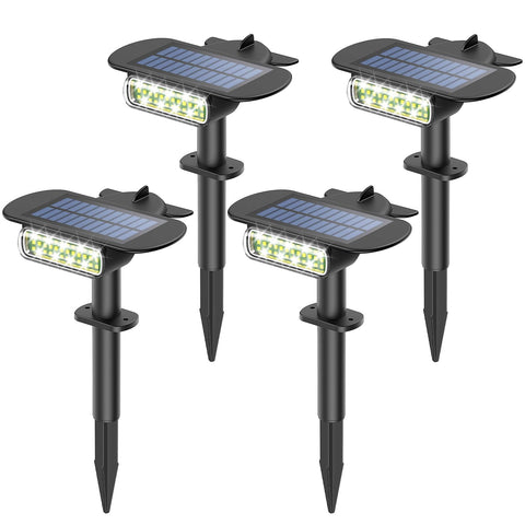 Latband solar spot light panel captures sun energy for long-lasting outdoor lighting.