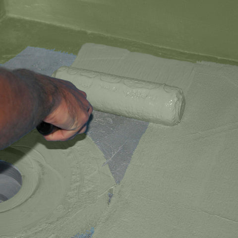 LATICRETE Hydro BAN ready for rapid flood testing without fabric.