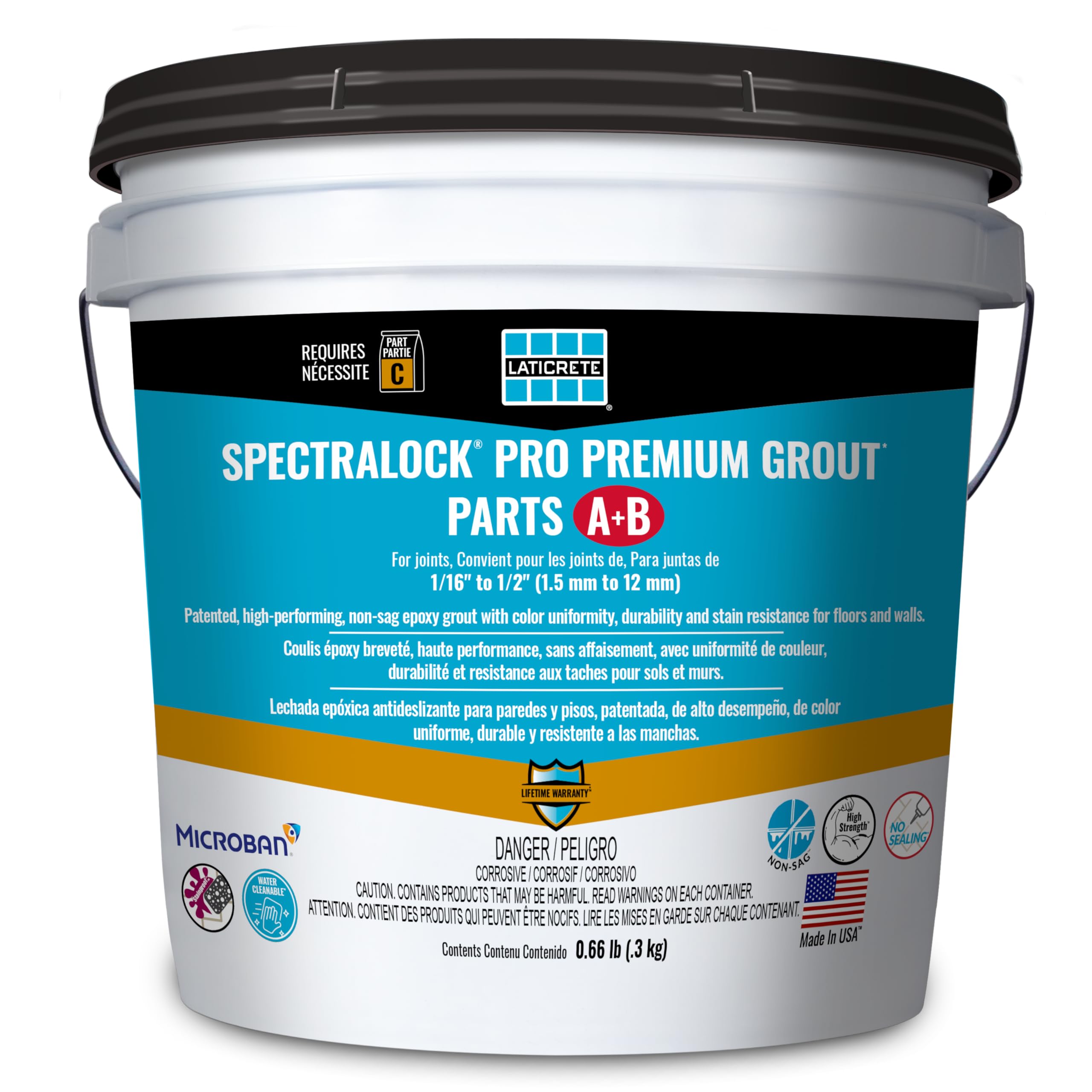 LATICRETE Spectralock Pro Premium A&B liquids for durable epoxy grout.