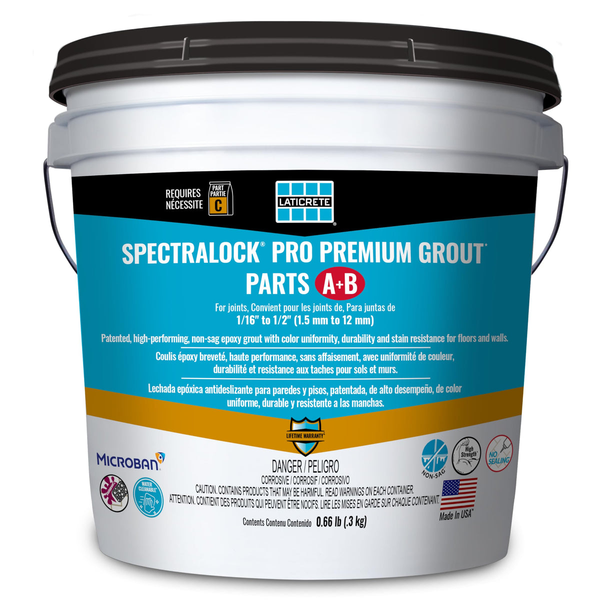 LATICRETE Spectralock Pro Premium A&B liquids for durable epoxy grout.