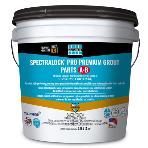 LATICRETE Spectralock Pro Premium A&B liquids for durable epoxy grout.