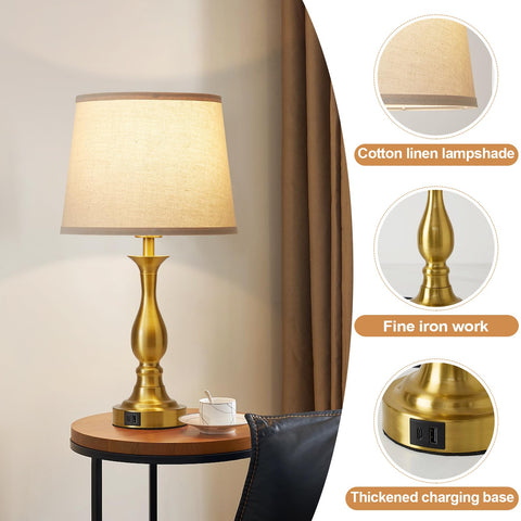 Lauag 3-way dimmable bedside lamp for adjustable lighting.
