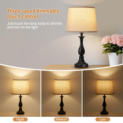 Lauag brushed nickel base with linen shade complements classic and modern decor.