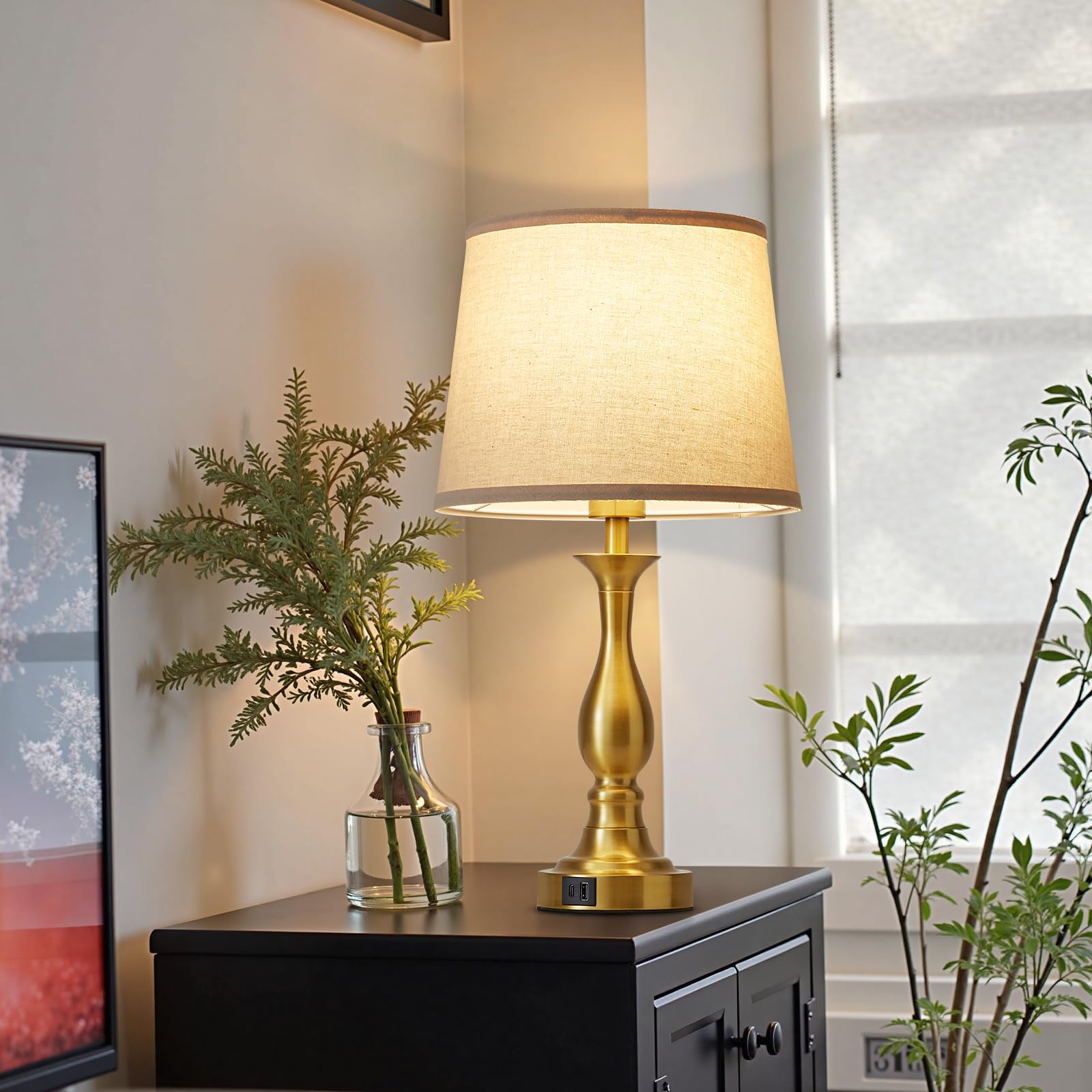 Lauag room decor lamp pair enhances bedroom ambience.