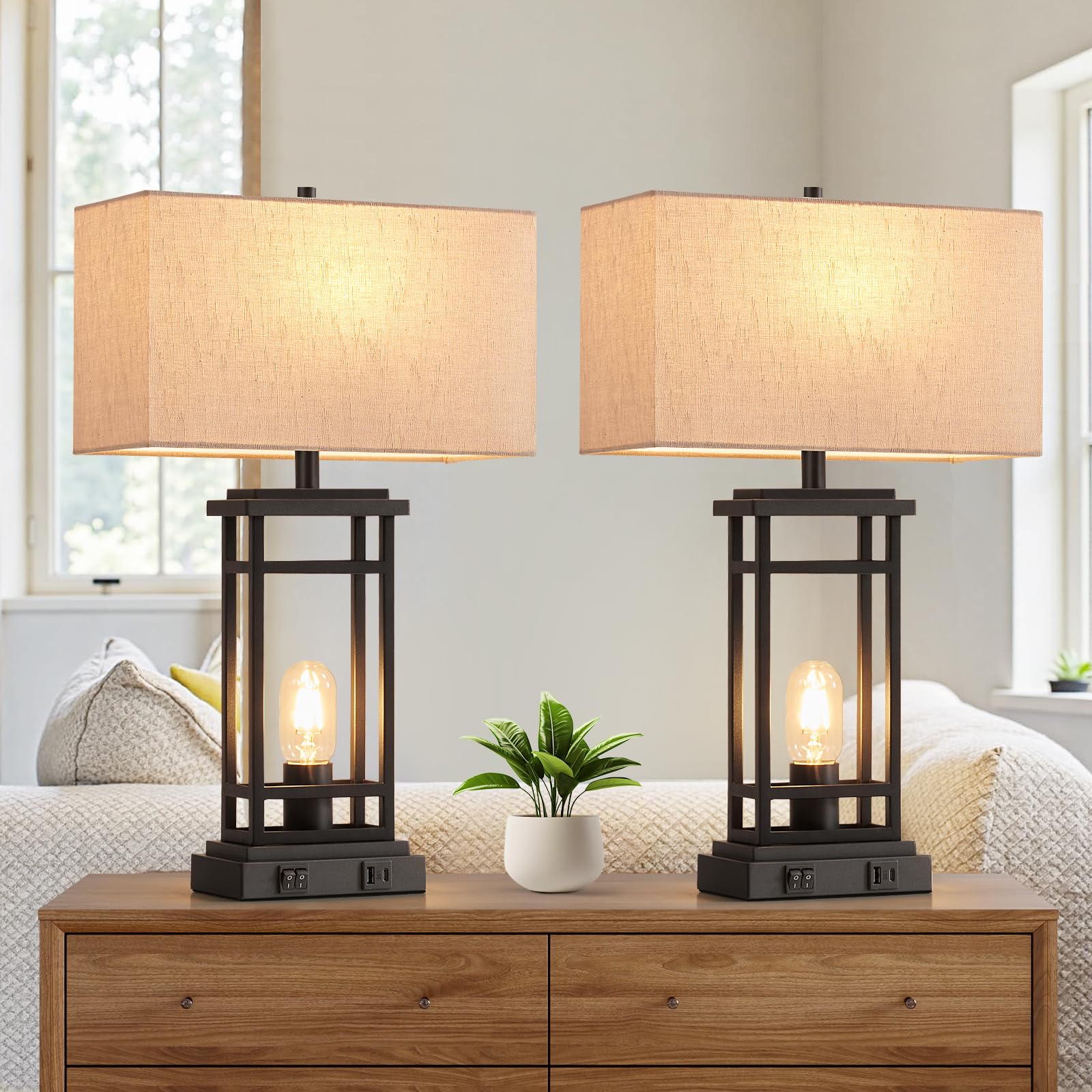 Lauag living room decor lamp adds ambient light and style.