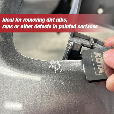 LAUCO tool addressing paint runs on a curved panel for a smoother base