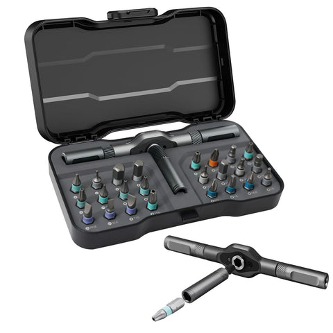 Laukowind 24-in-1 ratchet screwdriver set for quick, precise repairs.