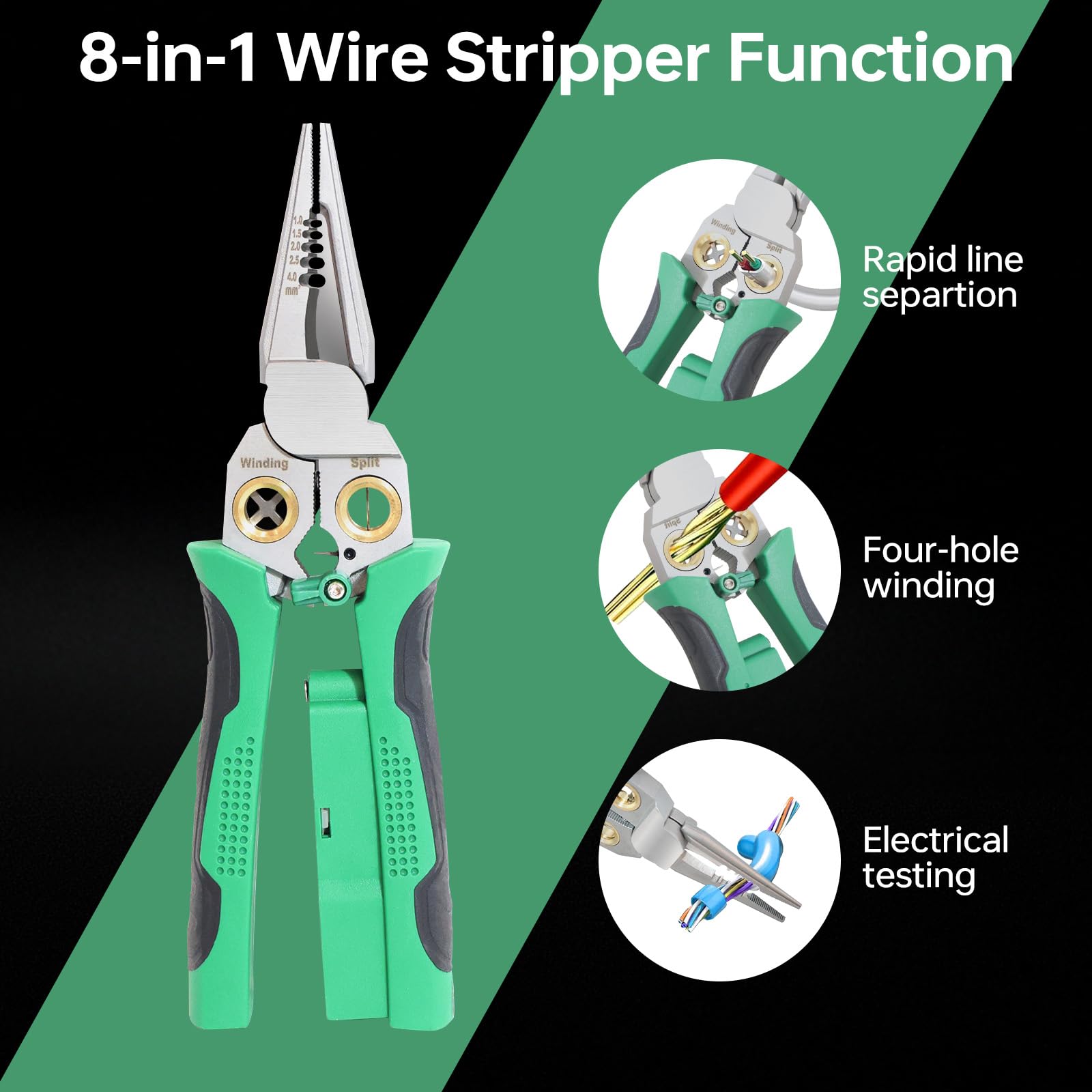 Laukowind supports AWG 18–6 and 1.0–4.0 mm² cables.