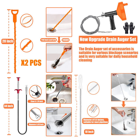 Launary Drain Auger suitable for kitchen sinks and bathrooms.