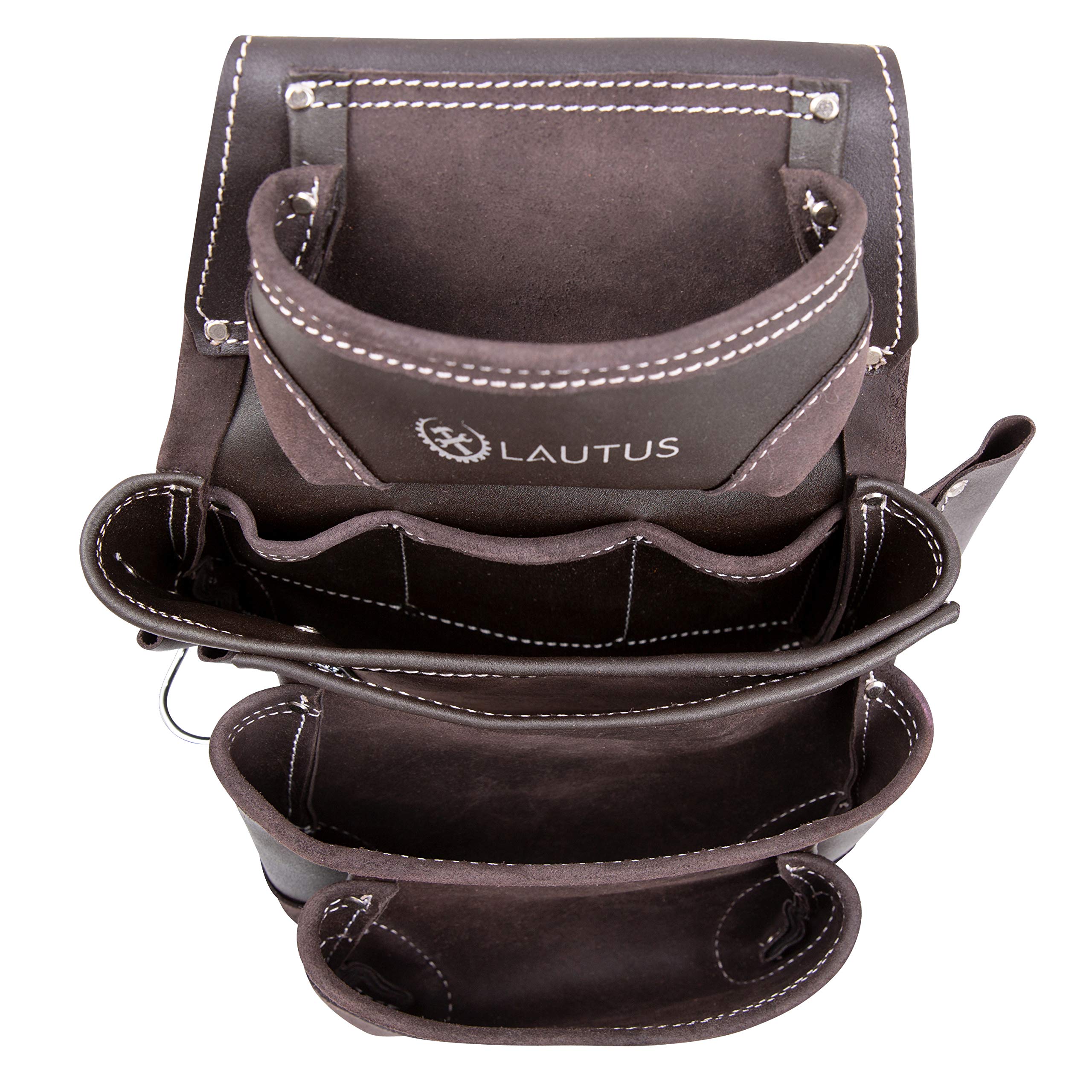 LAUTUS tool belt includes suspender hooks for comfortable all-day wear.