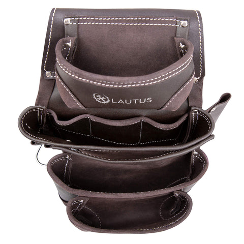 LAUTUS tool belt includes suspender hooks for comfortable all-day wear.