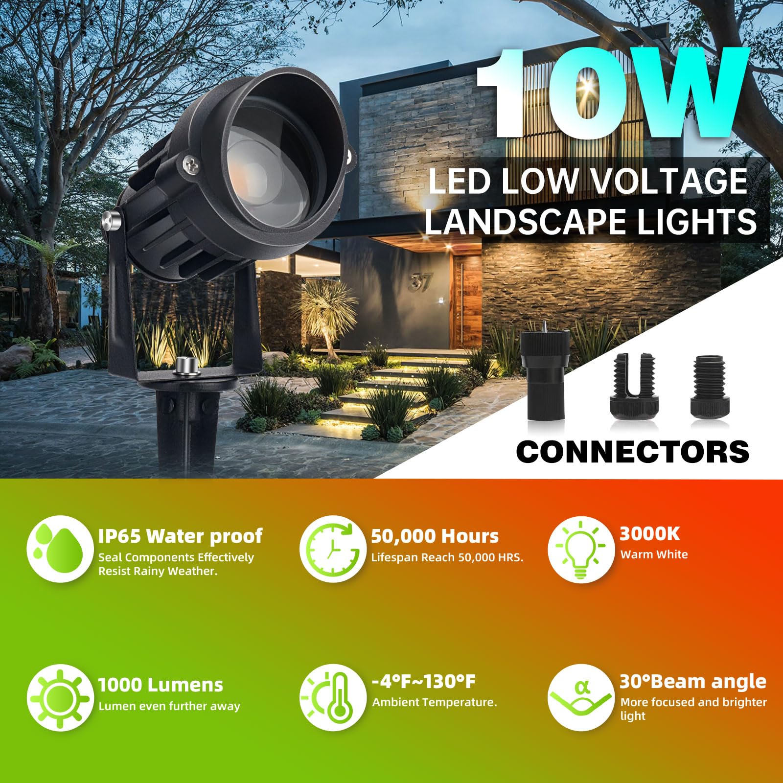 LAVAED 12V low-voltage spotlight with connectors enabling quick installation