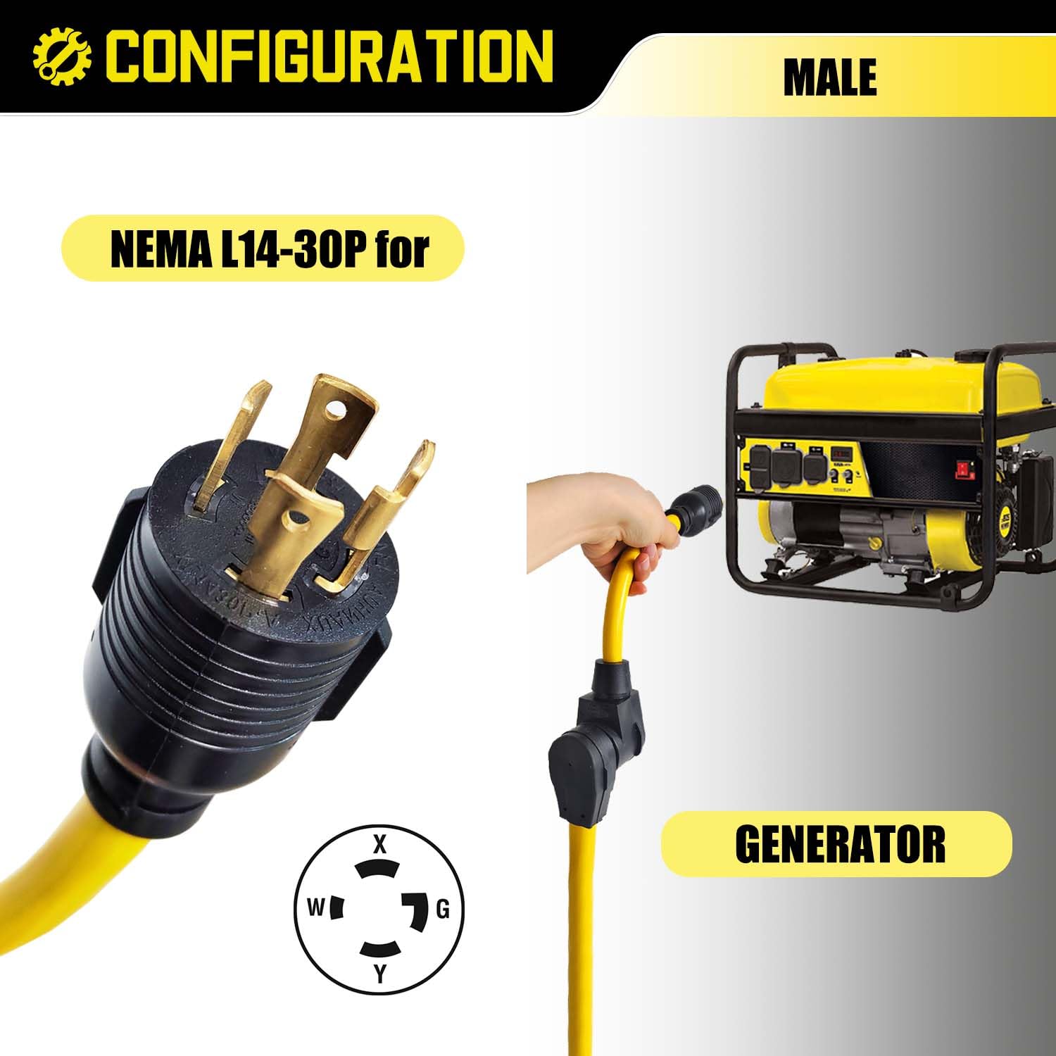 LAVANDINO twist-lock plug shows secure connection for welding setups