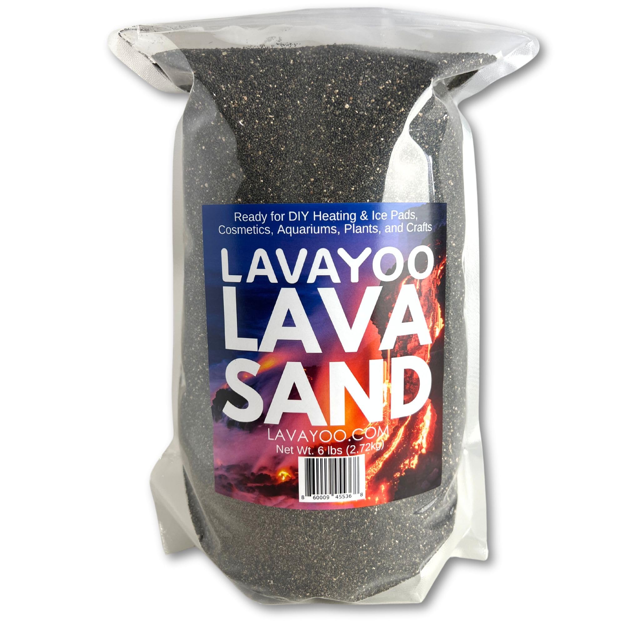 Lavayoo Real Lava Sand bag shows fine grain for consistent heating applications.