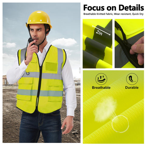 Lavori-AK high-visibility vest with zipper for quick on/off.