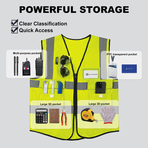 Lavori-AK reflective vest with side pockets enhances reach during shifts.