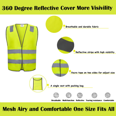 Lavori-AK safety vest neon silver strip design improves night visibility.