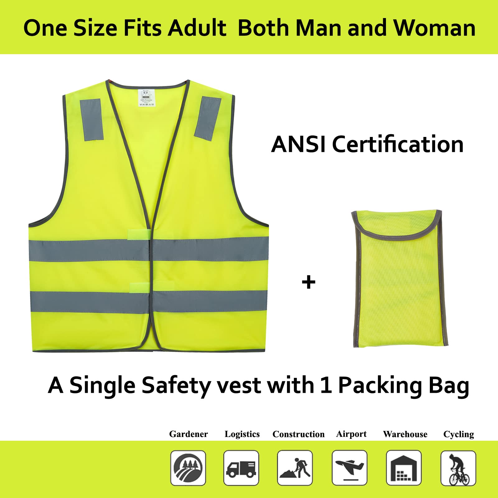 Lavori-AK safety vest packed in its bag for compact storage.
