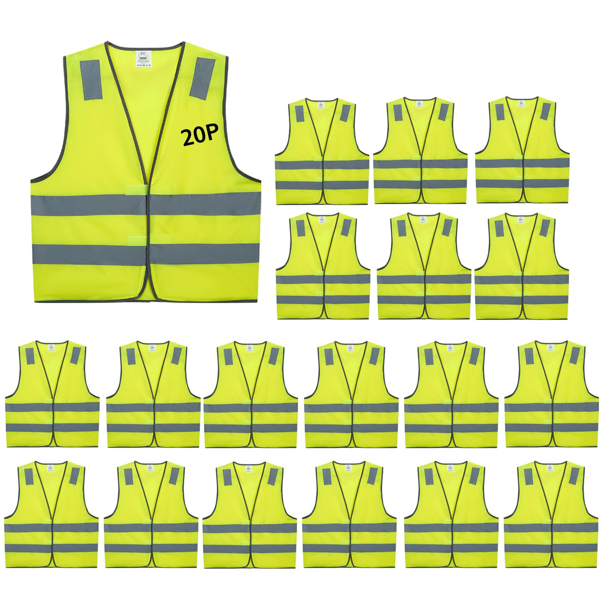 Lavori-AK safety vest front view with packing bag for easy carrying.
