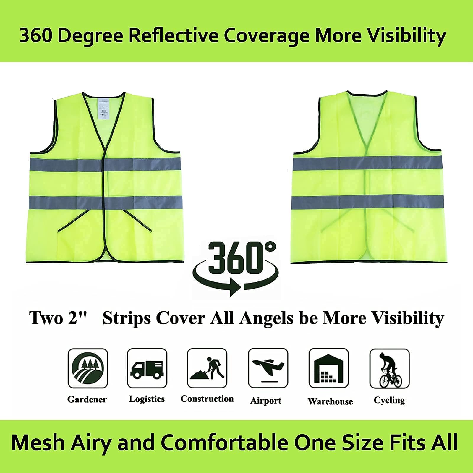 Lavori-AK Safety Vest ultra-light mesh fabric for breathability.