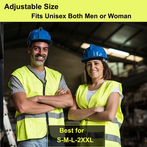 Lavori-AK safety vest in bright yellow for enhanced daytime visibility.