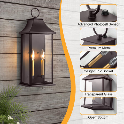Lawyettle 20.6-inch wall sconce height for broad illumination