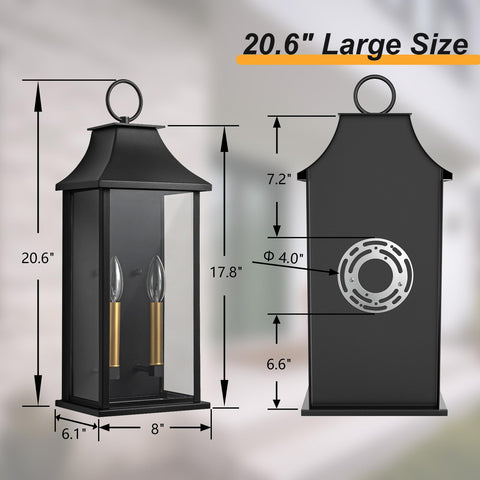 Lawyettle Dusk-to-Dawn lantern closeup glass pane for clear nighttime illumination.