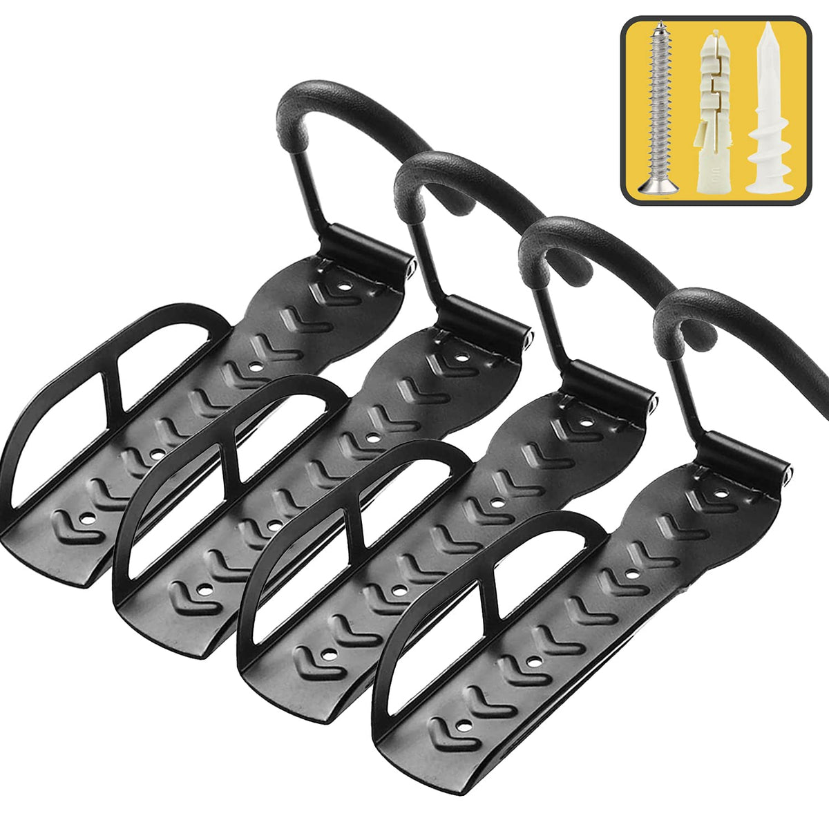 Laxama bike rack garage wall mount four-pack vertical hooks for organized storage