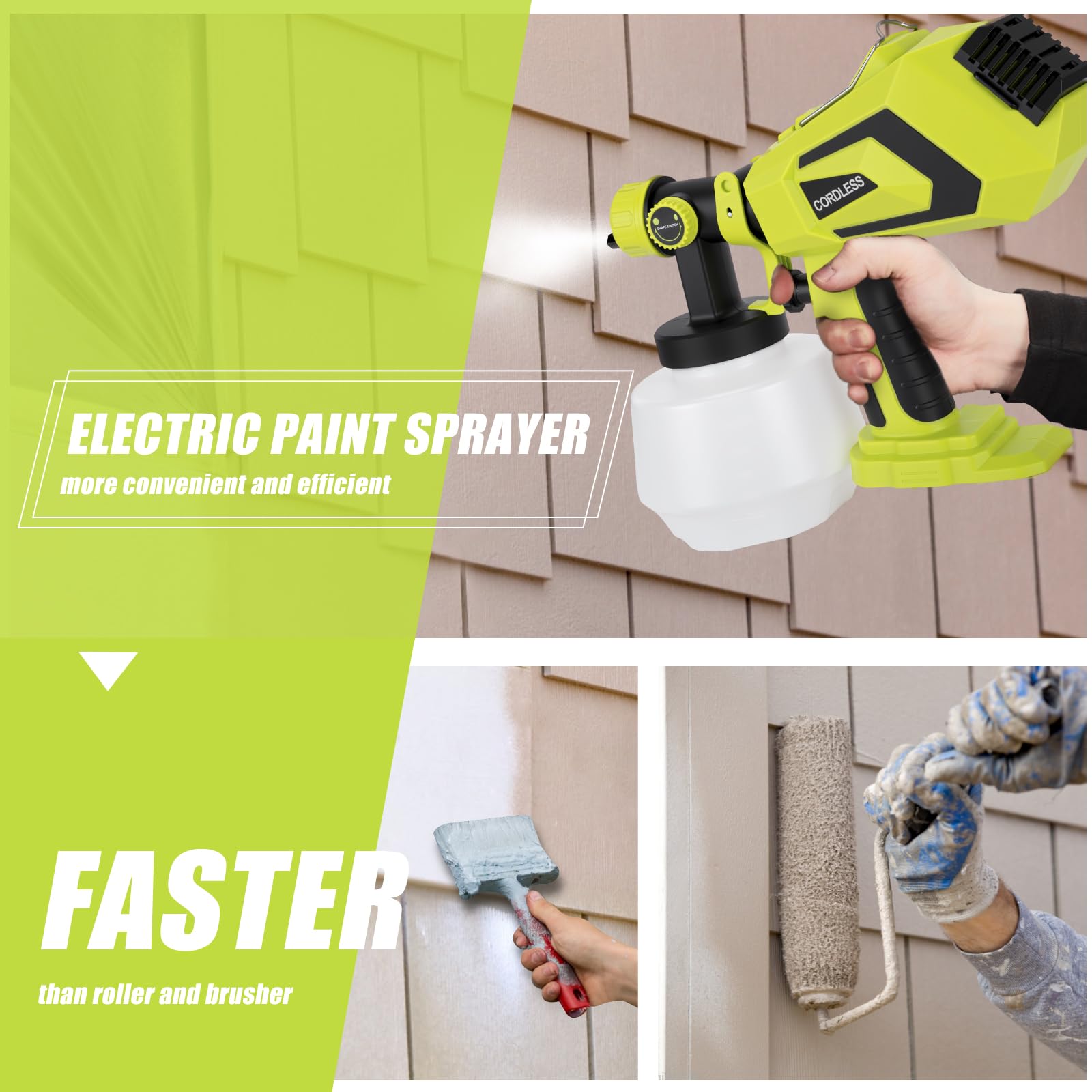 Laxsima cordless sprayer demonstrates Ryobi 18V compatibility for portable use.