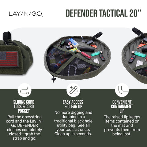 Lay-n-Go Defender bag mesh pockets for visibility and air