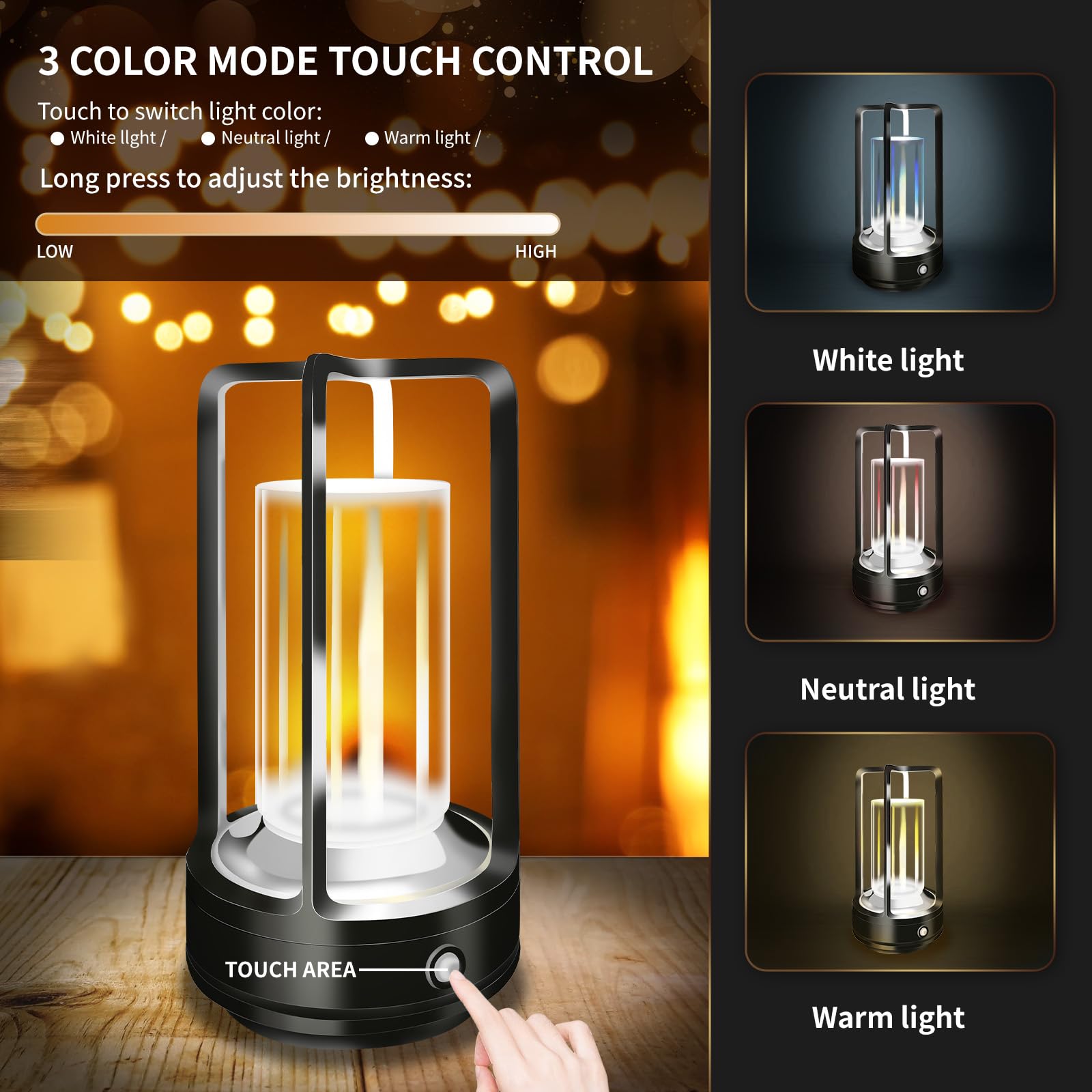 LAYSHINEEN 4000mAh rechargeable battery enables long-lasting lighting on the go.