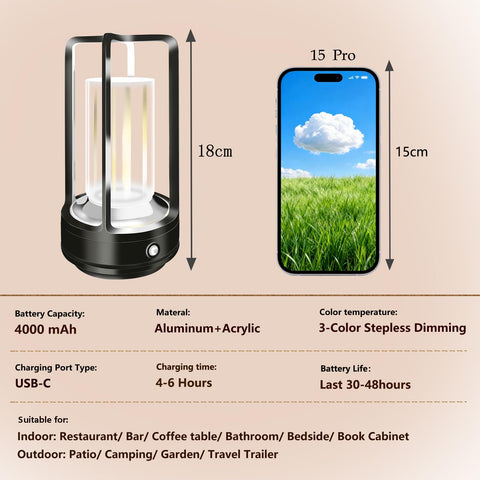 LAYSHINEEN aluminum lamp body and non-slip base ensure stable placement.