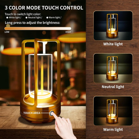 LAYSHINEEN LED rechargeable lamp close-up highlighting USB-C charging