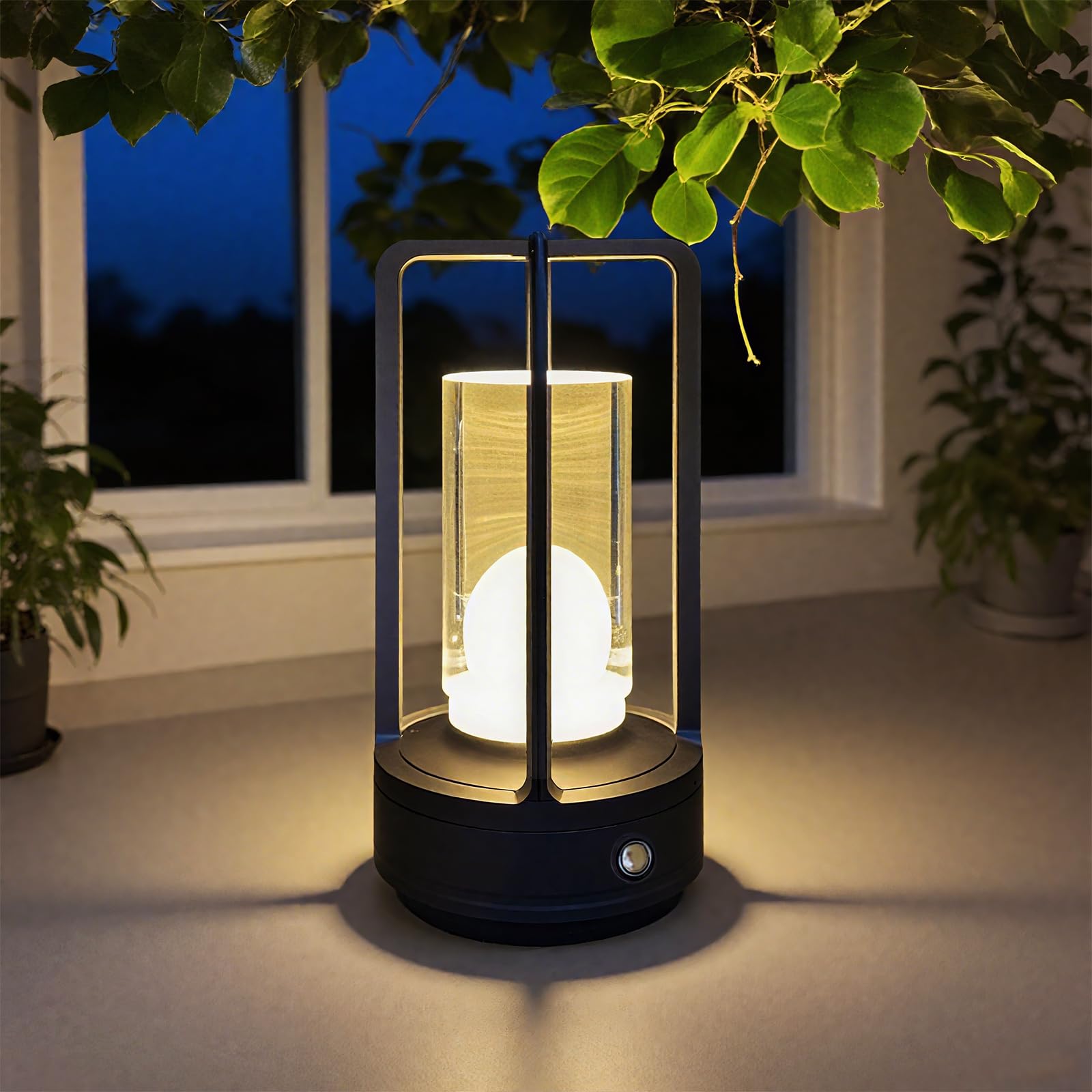 LAYSHINEEN portable metal table lamp for versatile indoor and outdoor lighting.
