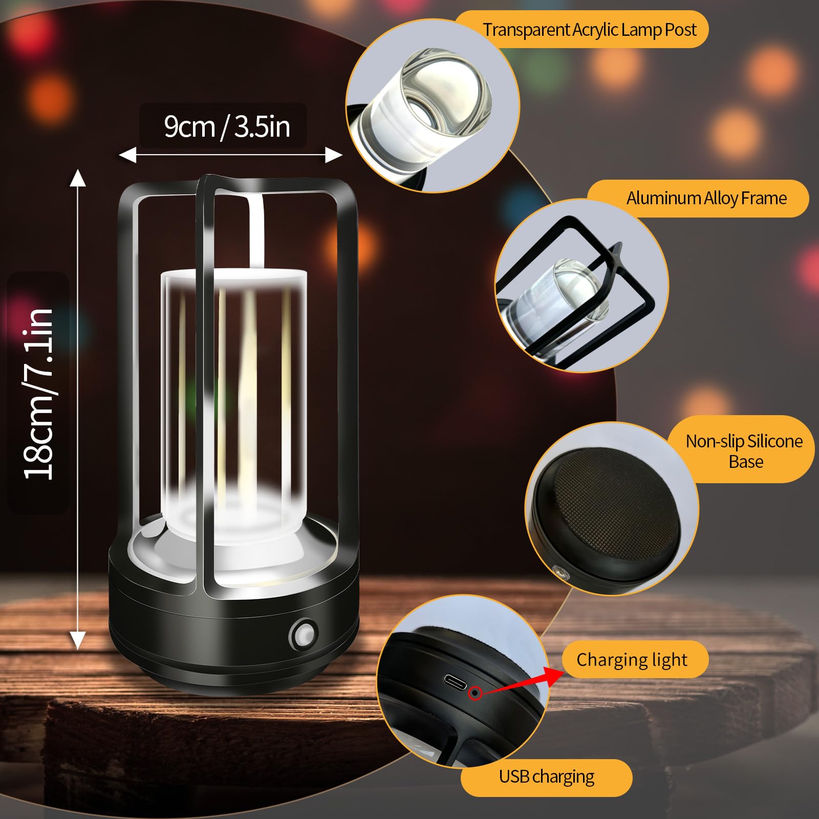 LAYSHINEEN three-color temperature with stepless dimming creates customizable ambiance.
