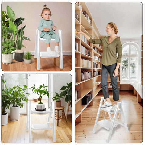 Layshineen unfolded step height 16.1 inches for accessible reach.