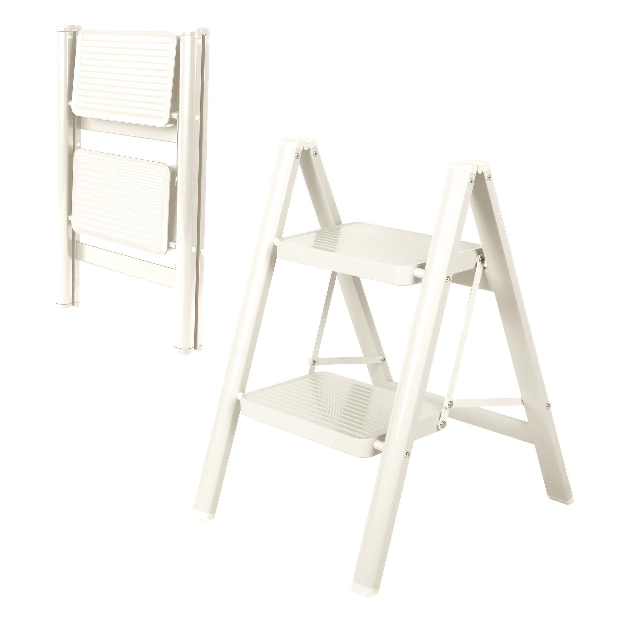 Layshineen versatile indoor-outdoor ladder for bulbs, shelves, and painting tasks.