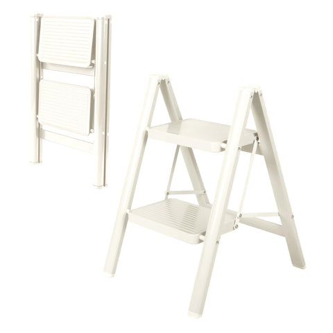Layshineen versatile indoor-outdoor ladder for bulbs, shelves, and painting tasks.