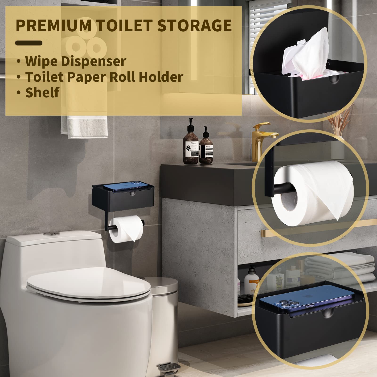 LAYUKI wipe dispenser for bathroom keeps wipes dry and discreet