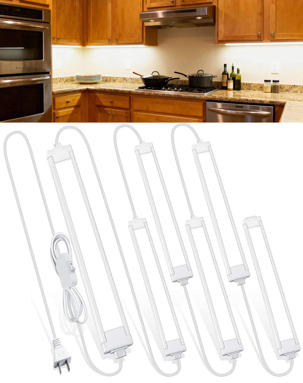 Lazukes six pack under cabinet lights main unit installed for a slim kitchen look