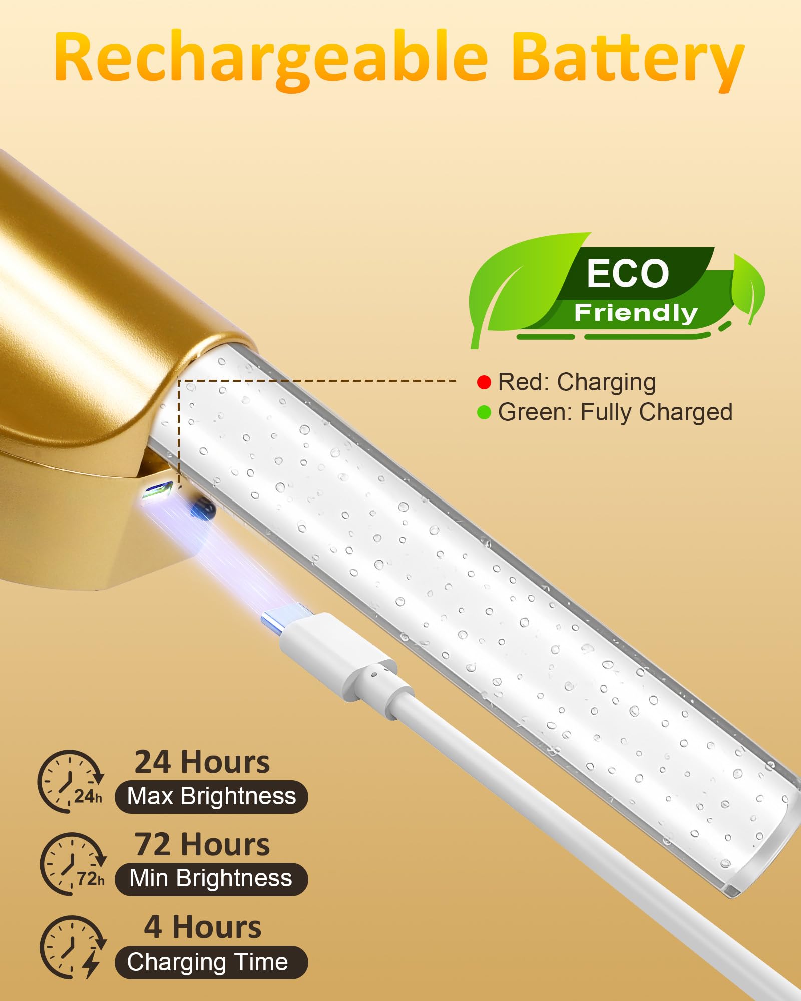 Lazukes battery-operated sconce provides dimmable light for evenings.